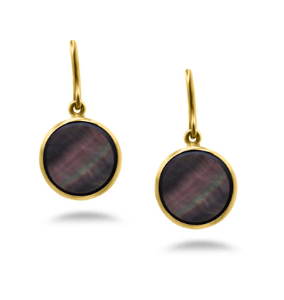 Gemstone Round Earring In 18K Yellow Gold