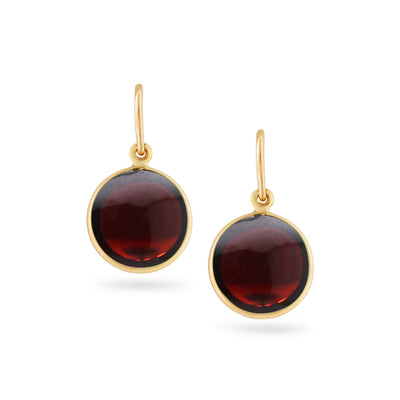 Gemstone Round Earring In 18K Yellow Gold