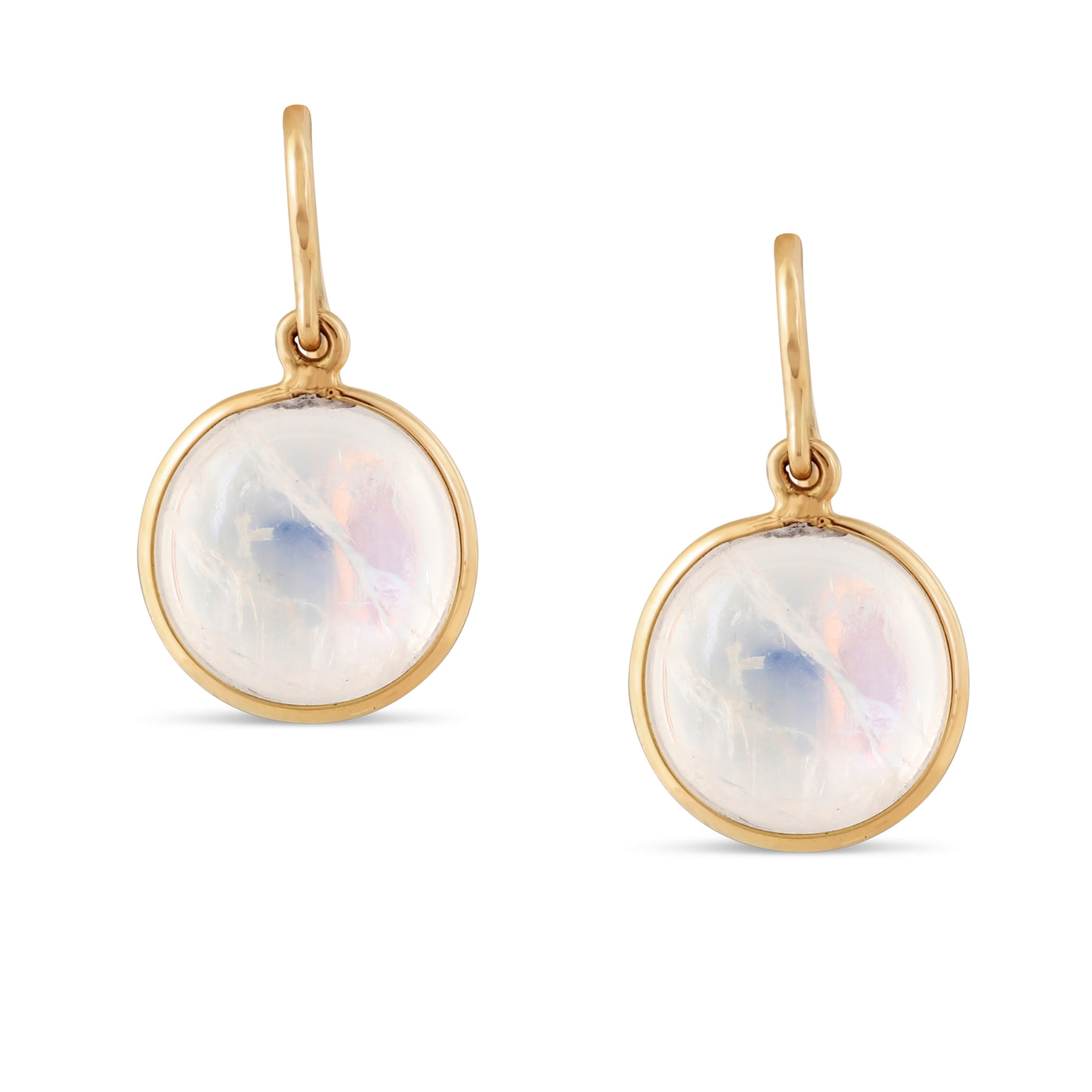 Gemstone Round Earring In 18K Yellow Gold