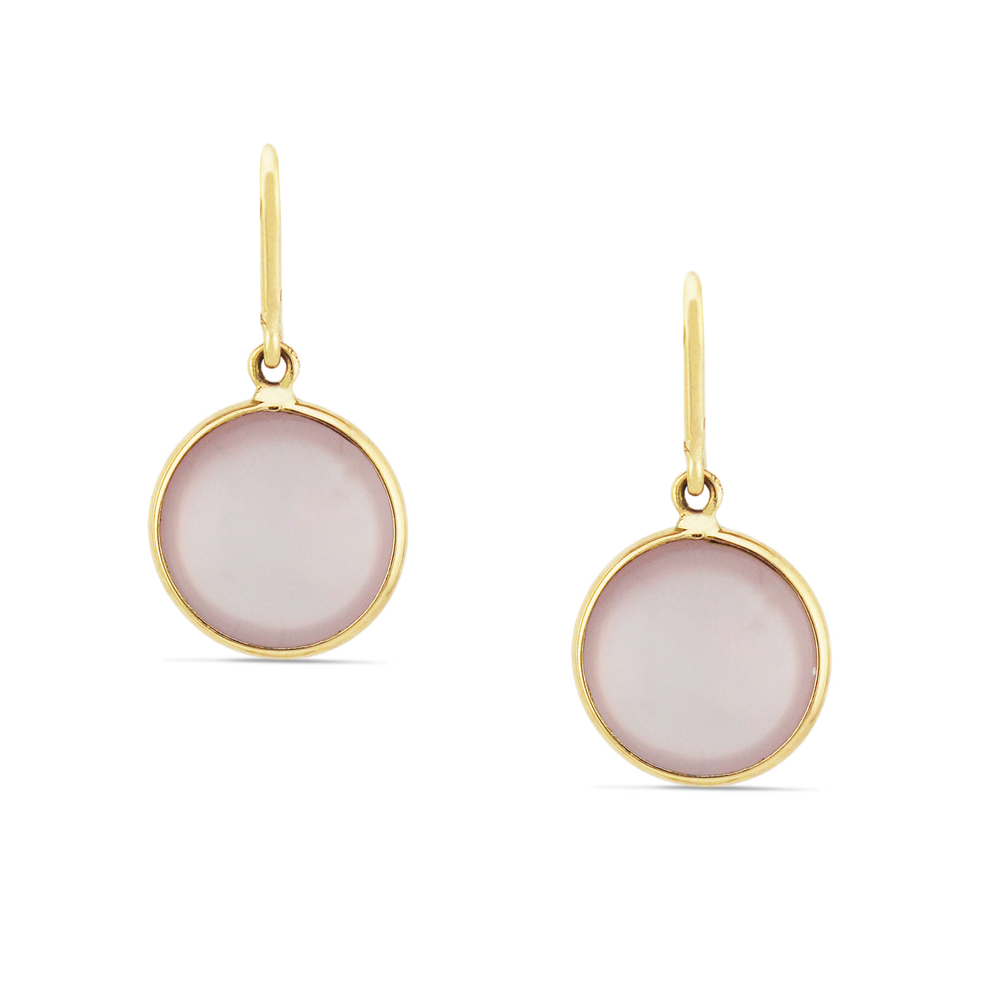 Gemstone Round Earring In 18K Yellow Gold