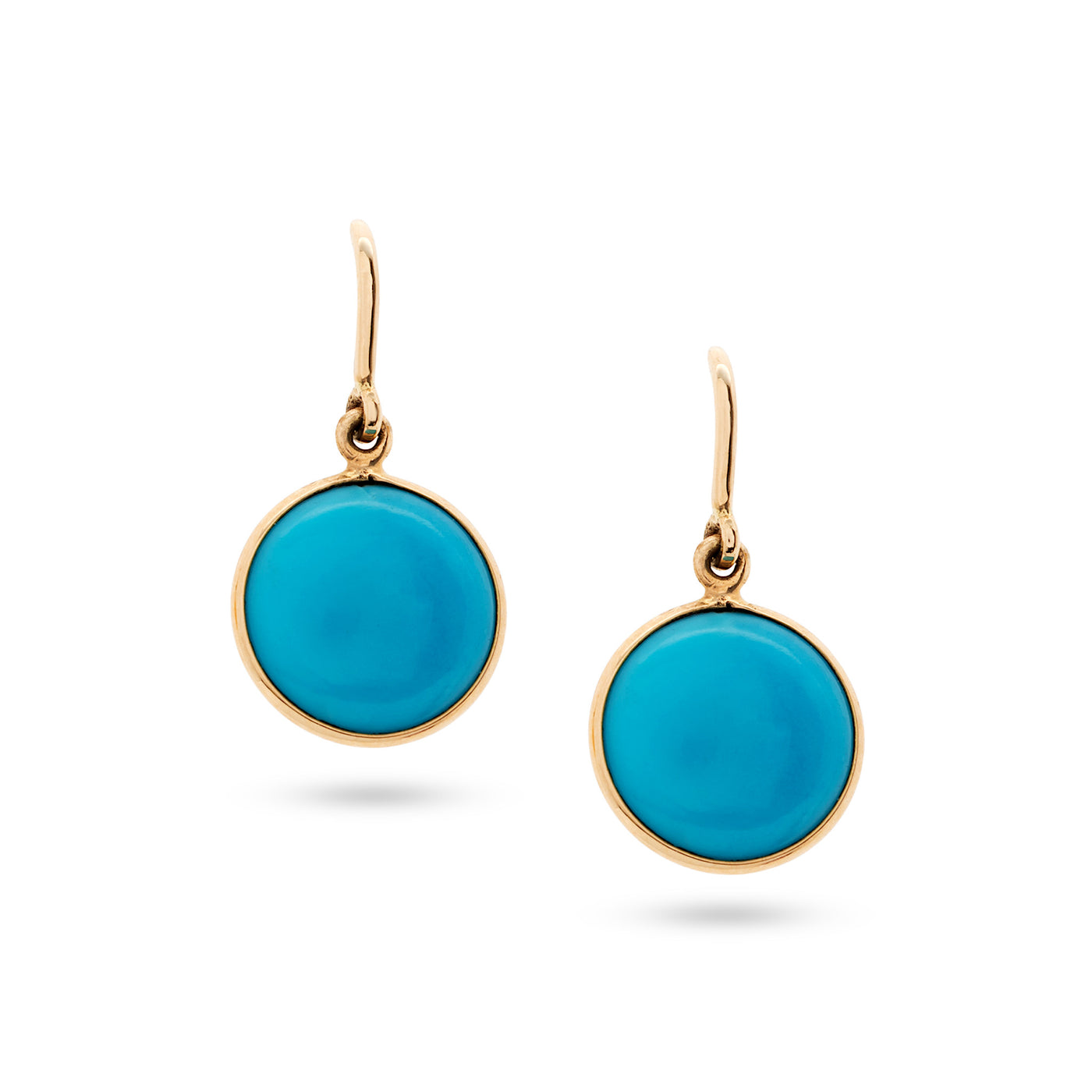 Gemstone Round Earring In 18K Yellow Gold