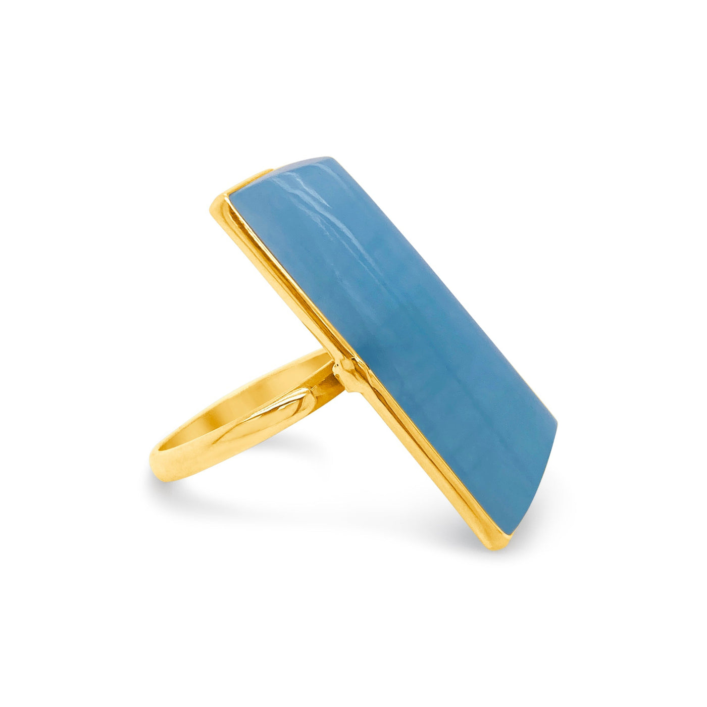 18K Yellow Gold Budget Shape Aquamarine Ring by Tresor Collection