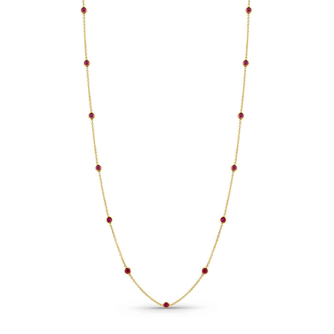 Ruby Round In 18K Yellow Gold Necklace