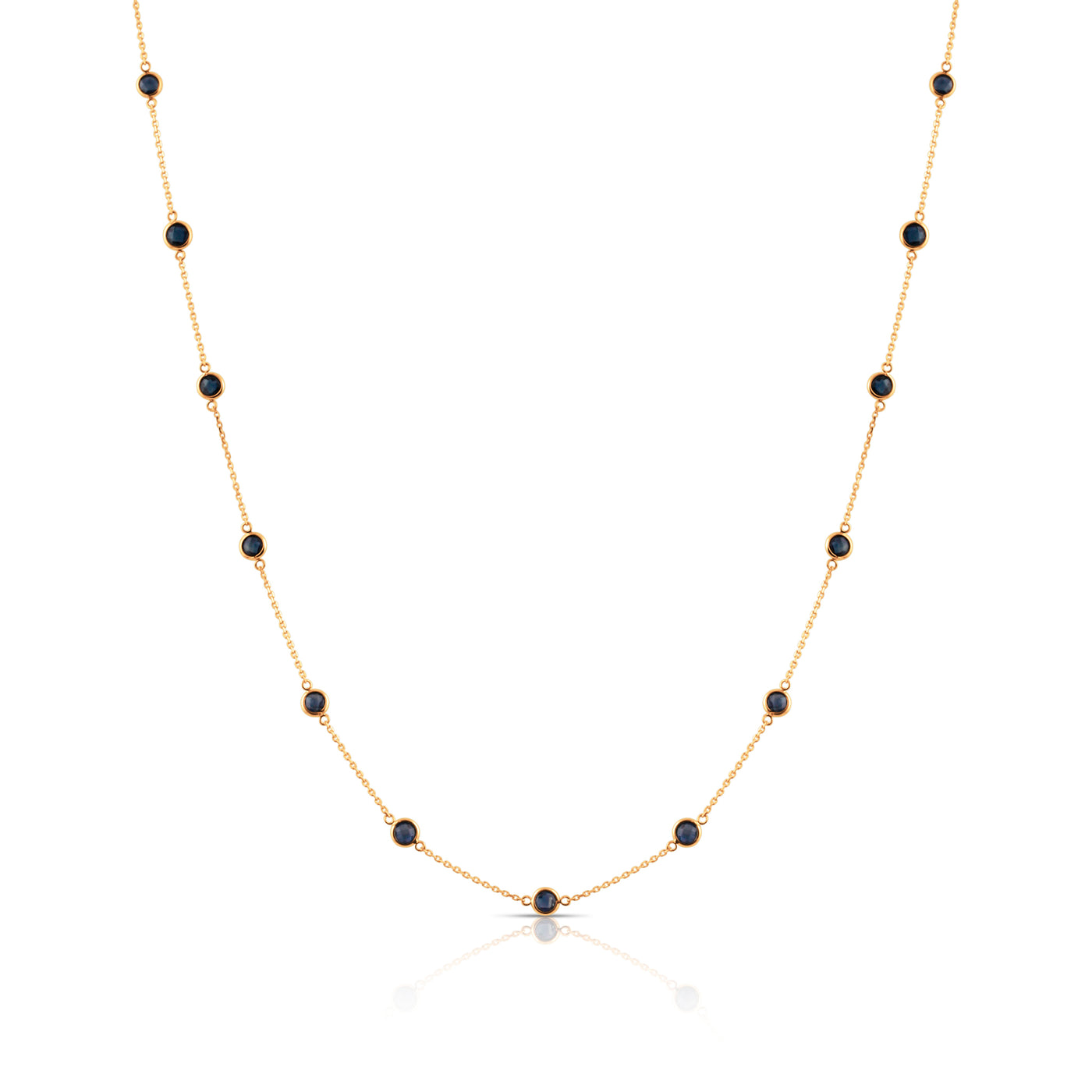 Elegant 18k yellow gold gemstone necklace from the Fin Collection, displayed on white background" Multi-gemstone gold necklace styled for festive and daily wear – luxury handcrafted jewelry by Tresor Collection