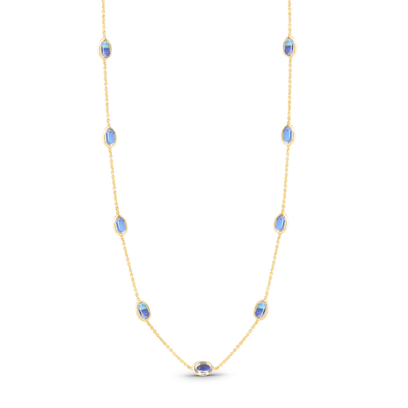 Gemstone Oval Necklace In 18K Yellow Gold