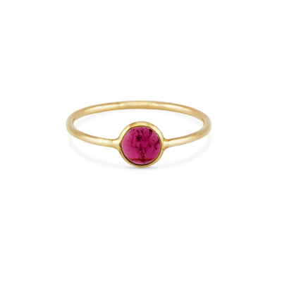 Gemstone Round Ring In 18K Yellow Gold