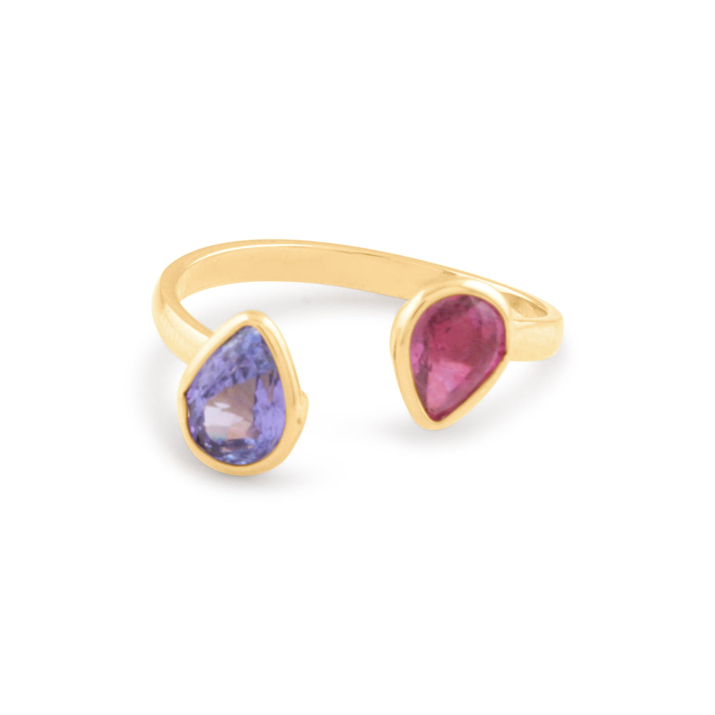 18K Gold Ruby & Tanzanite Ring