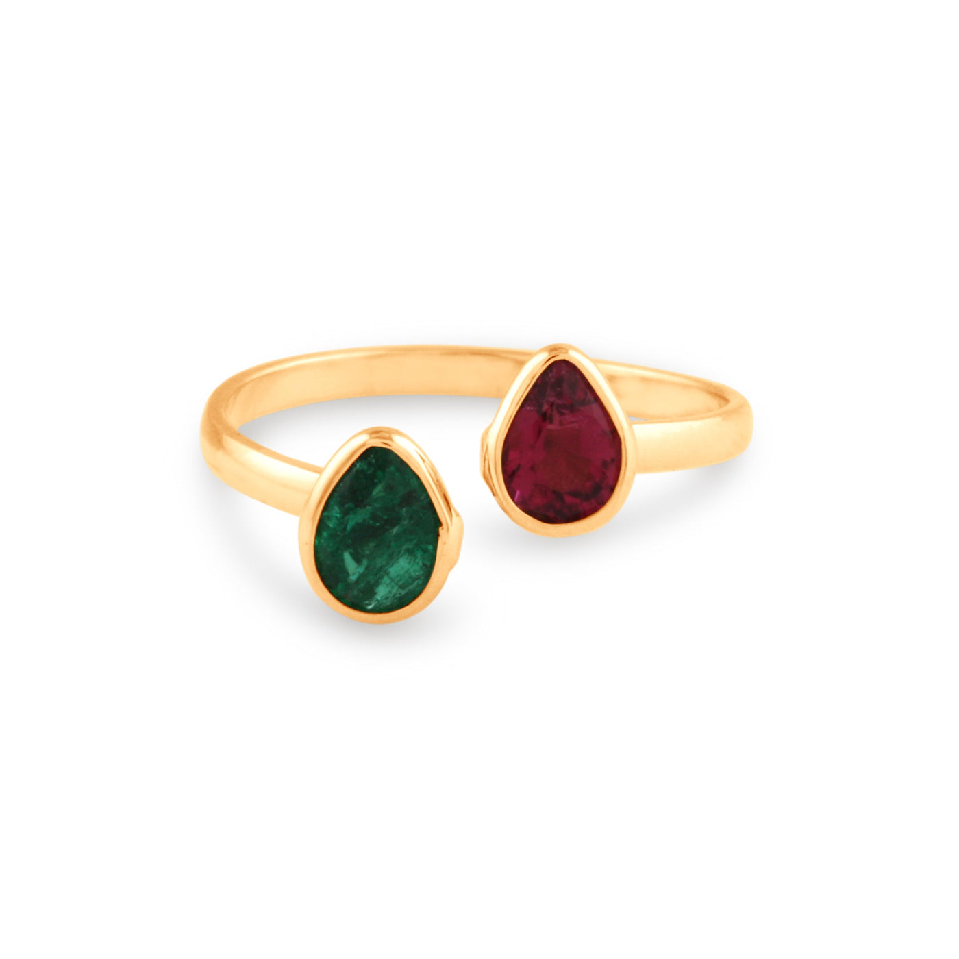 18K Gold Ruby & Emerald Ring by Tresor Collection