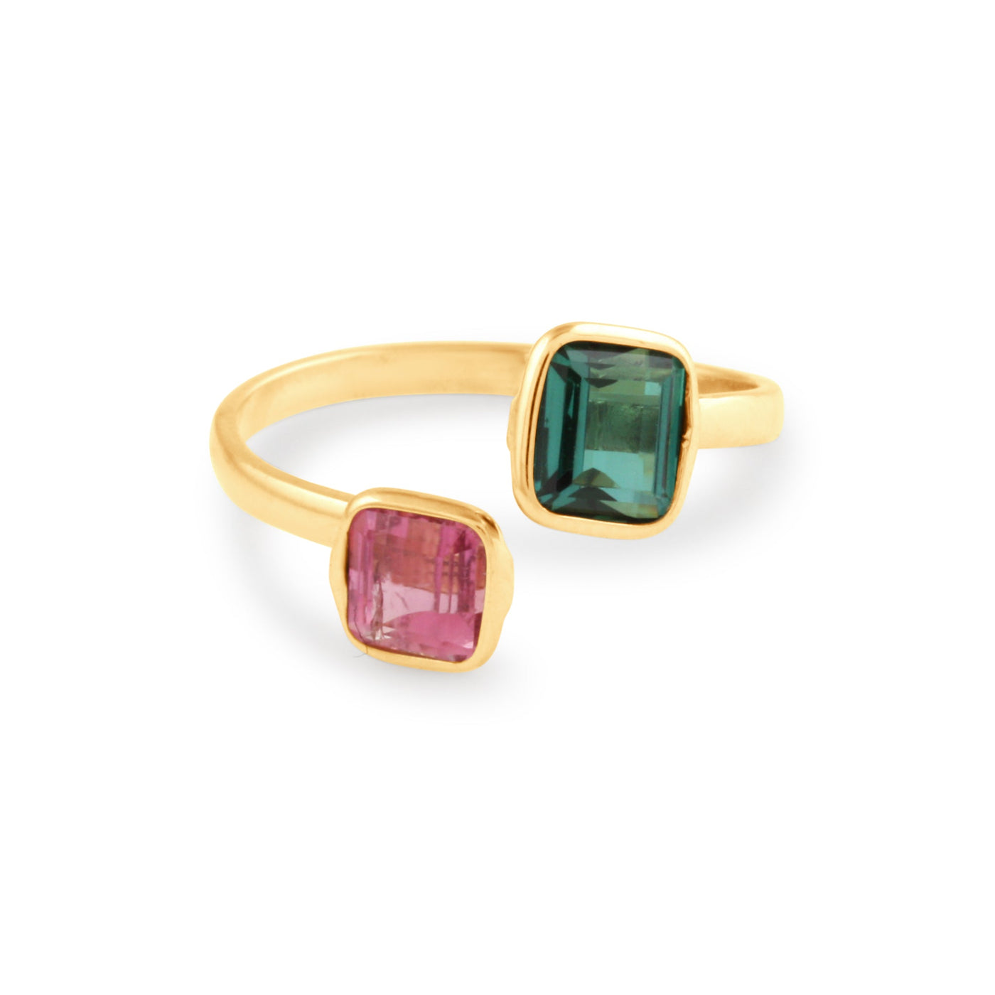 18K Gold Pink & Green Tourmaline Ring by Tresor Collection