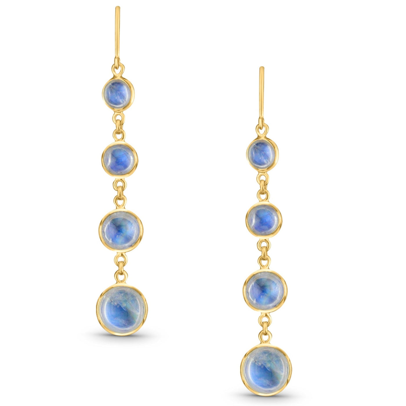 Oval rainbow moonstone earrings – designer fine jewelry