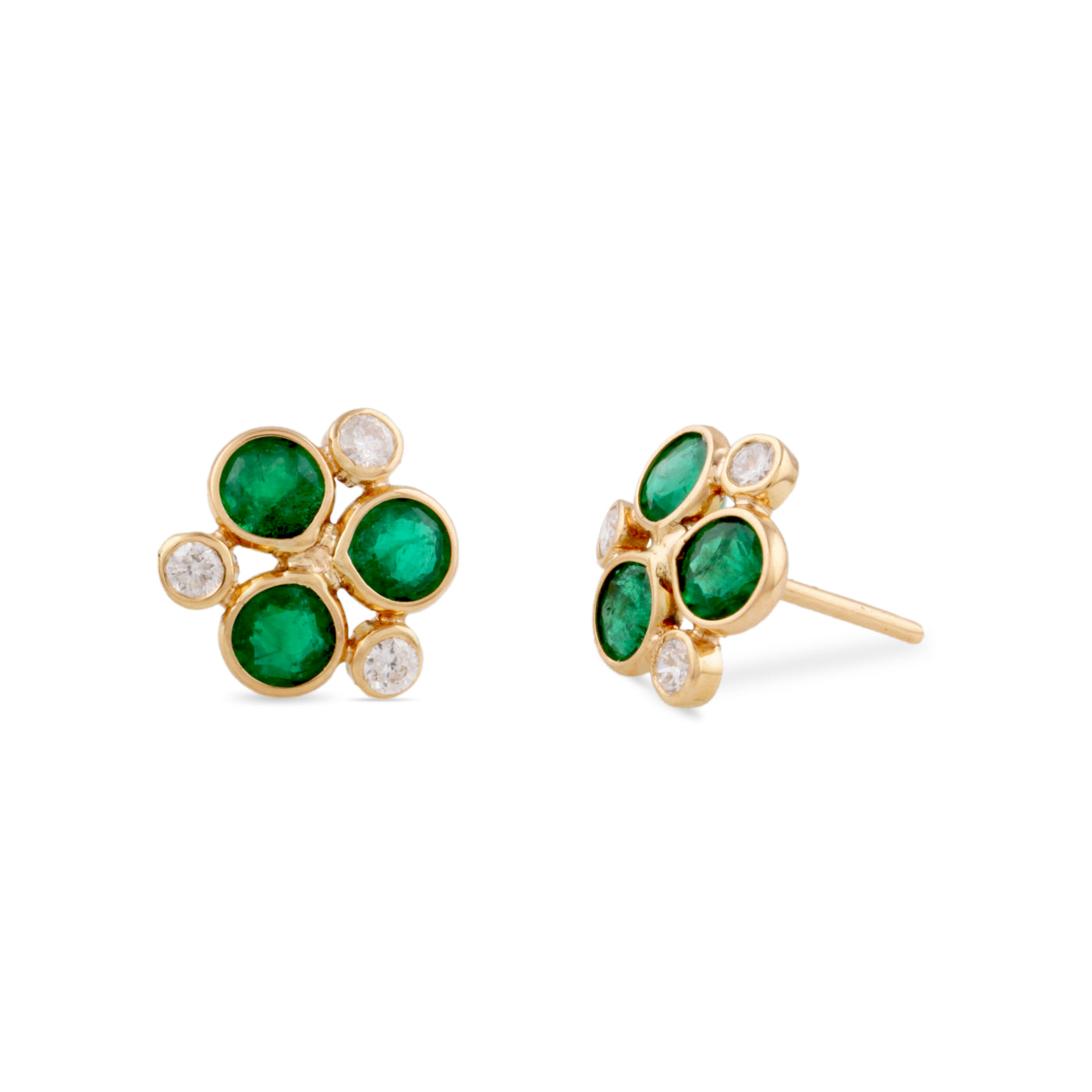 Gemstone & Diamond Earring In 18K Yellow Gold