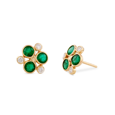 Gemstone & Diamond Earring In 18K Yellow Gold