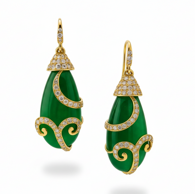 Emerald Drop and Diamond Earrings – Tresor Collection