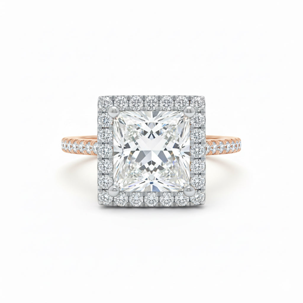 18K Rose Gold Princess Cut Diamond Ring – Designer Fine Jewelry by Tresor Collection