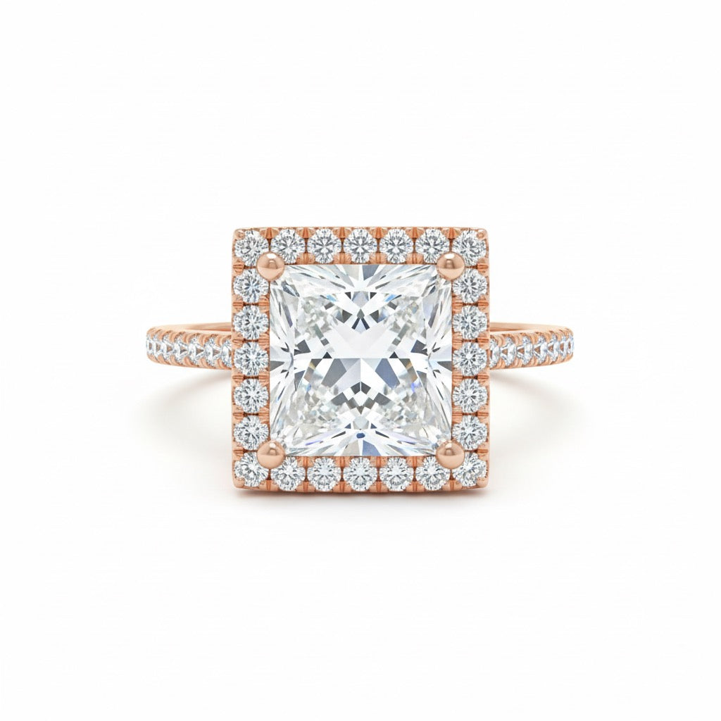18K Rose Gold Princess Cut Diamond Ring – Designer Fine Jewelry by Tresor Collection