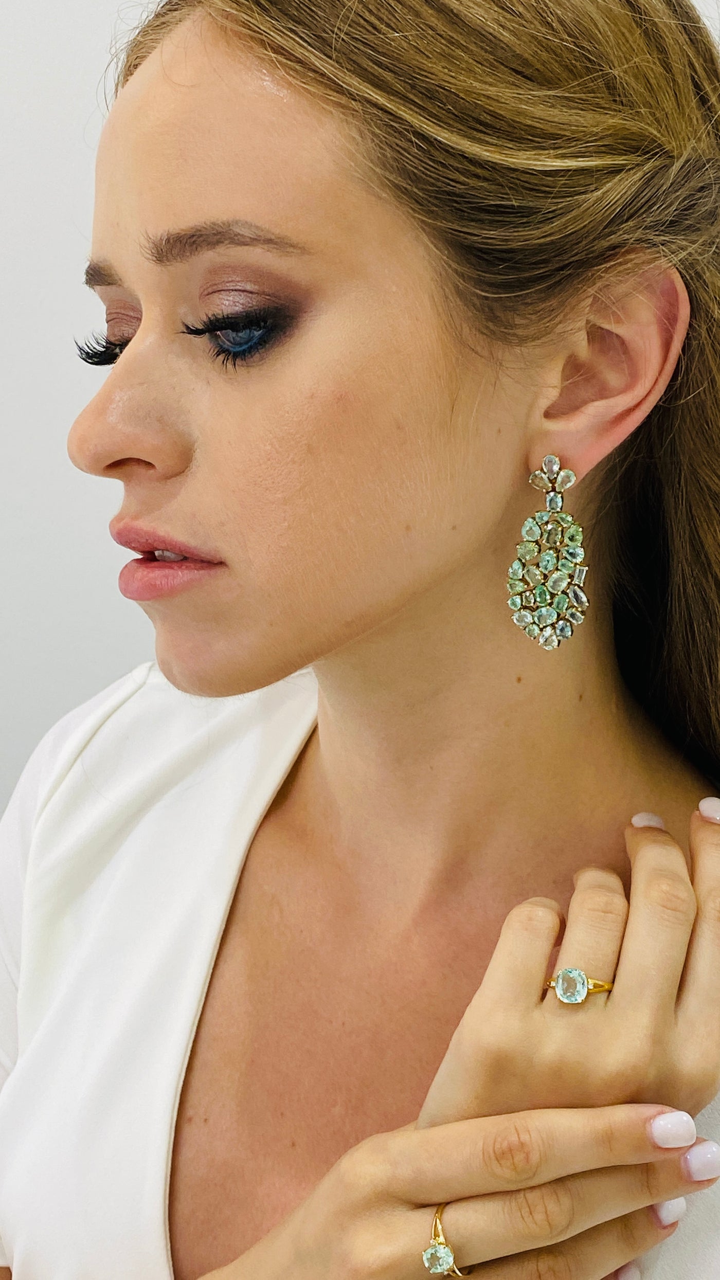 Paraiba Tourmaline Earrings In 18K Yellow Gold