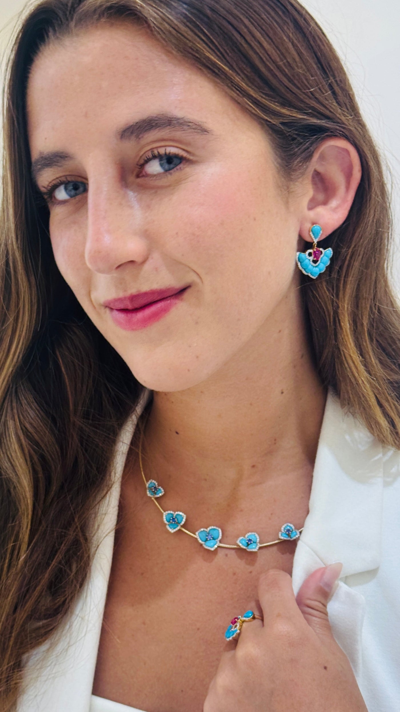 Gemstone & Diamond Earring In 18K Yellow Gold