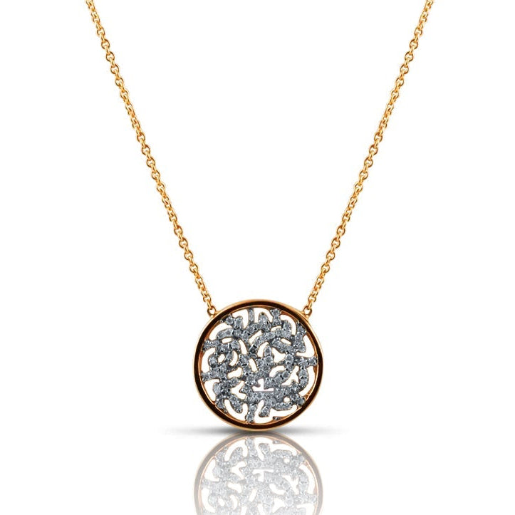 18K Gold Diamond Logo Pendant