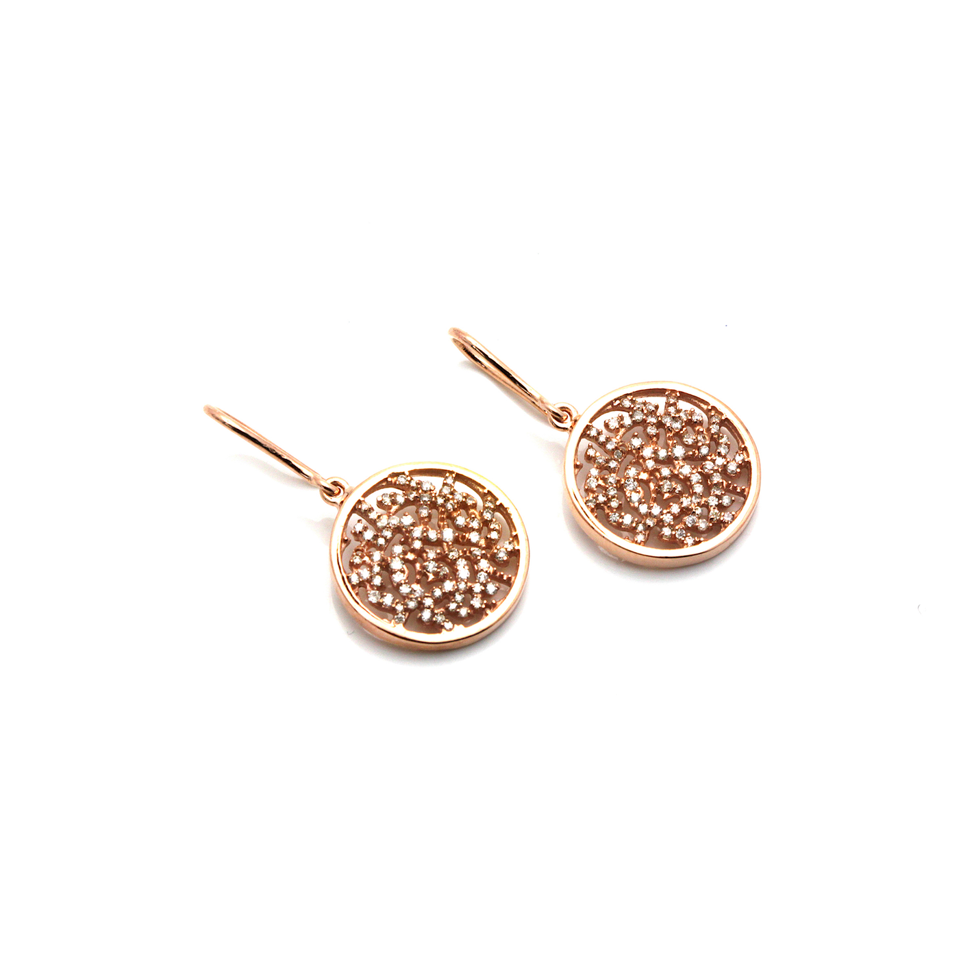 18K Rose Gold Diamond Earrings