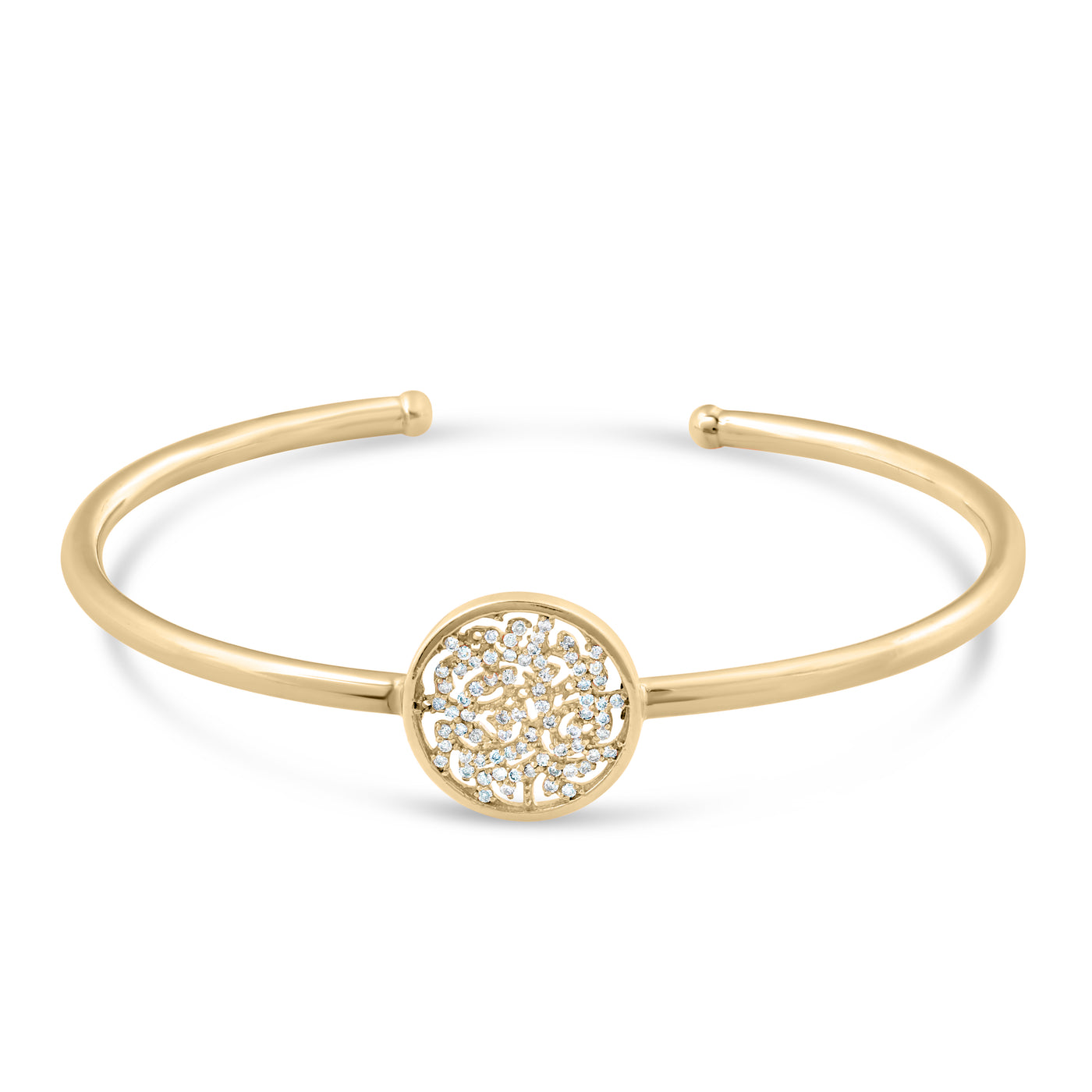 15Mm Diamond Logo Bangle In 18K Gold