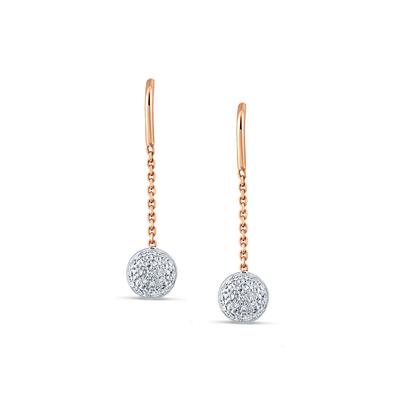18K Gold Pave Diamond Earrings – Lente Collection