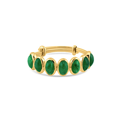 Gemstone Oval Ring In 18K Yellow Gold