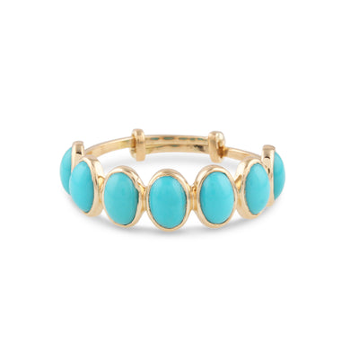 Gemstone Oval Ring In 18K Yellow Gold