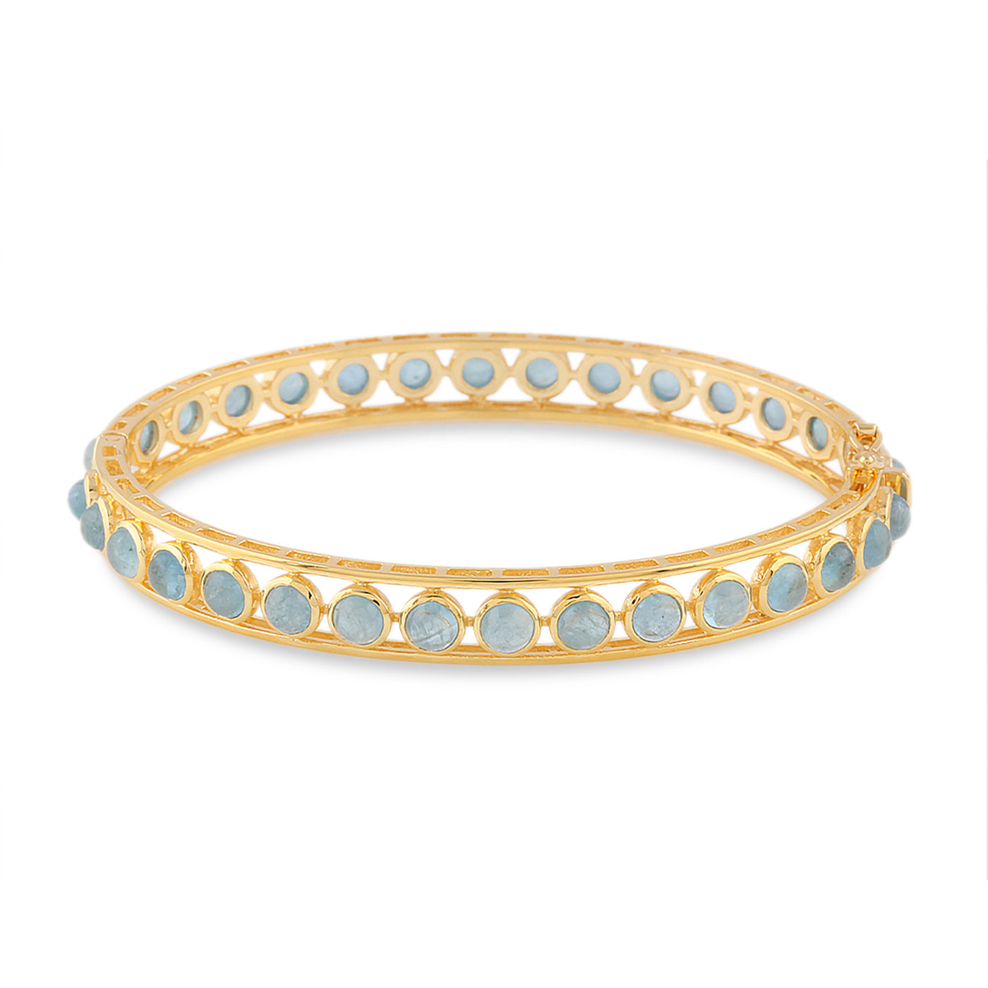 Gemstone Round Bangle In 18K Yellow Gold