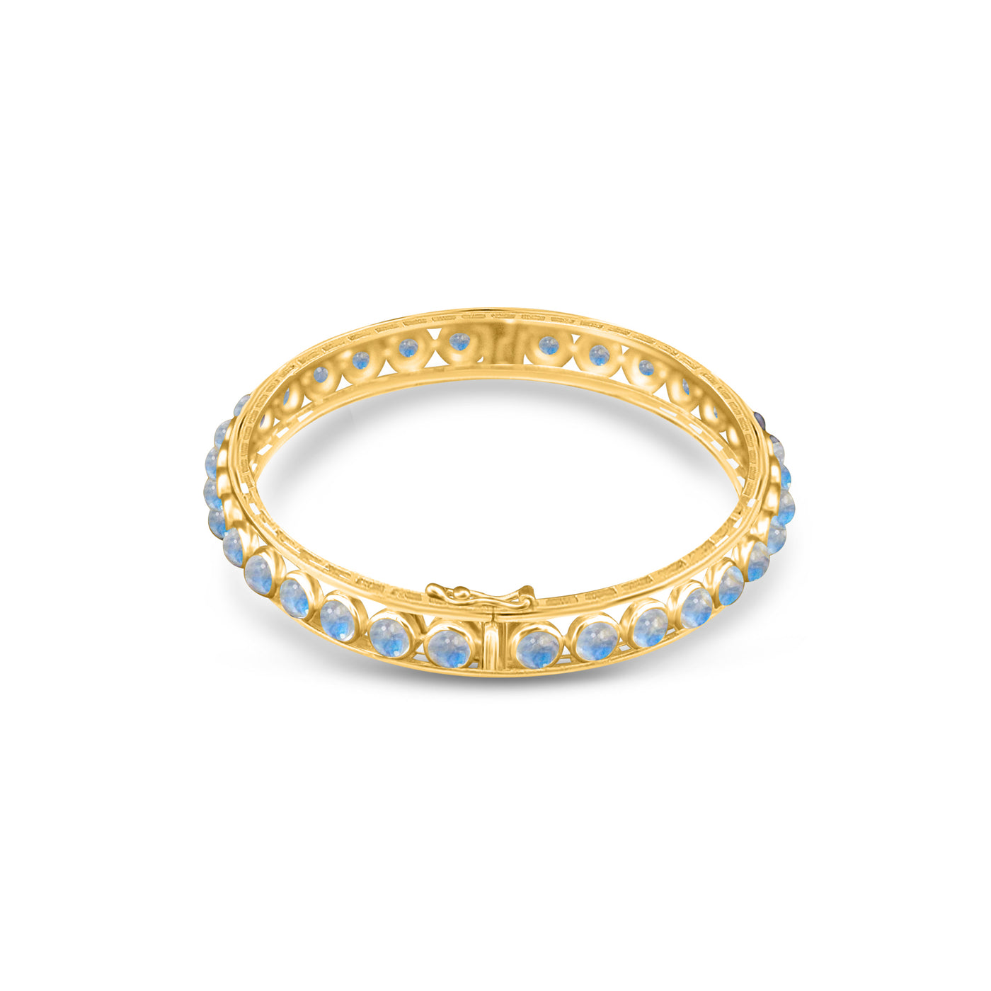 Gemstone Round Bangle In 18K Yellow Gold