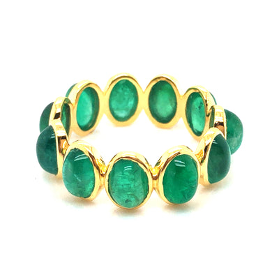 Gemstone Oval Ring In 18K Yellow Gold