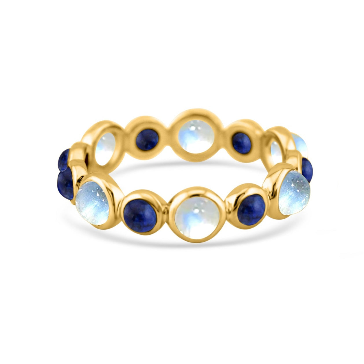 Gemstone Round Ring In 18K Yellow Gold
