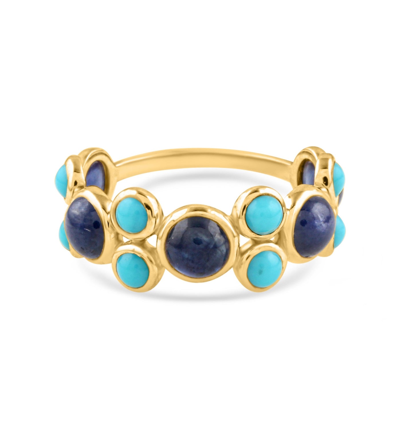 Gemstone Round Ring In 18K Yellow Gold