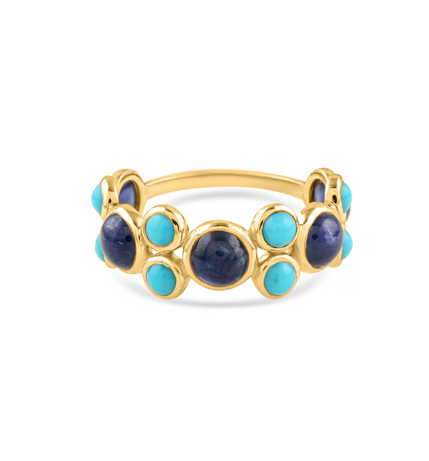 Gemstone Round Ring In 18K Yellow Gold