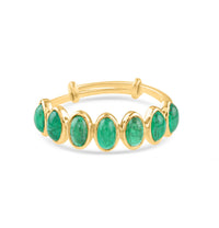 Gemstone Oval Ring In 18K Yellow Gold - Tresor Collection