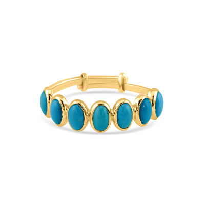 Gemstone Oval Ring In 18K Yellow Gold