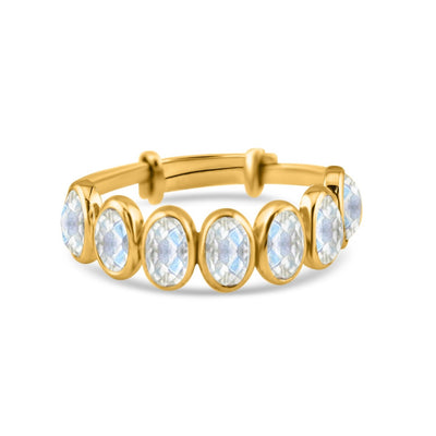 Gemstone Oval Ring In 18K Yellow Gold