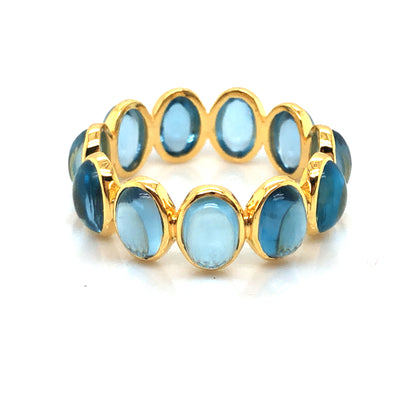 Gemstone Oval Ring In 18K Yellow Gold