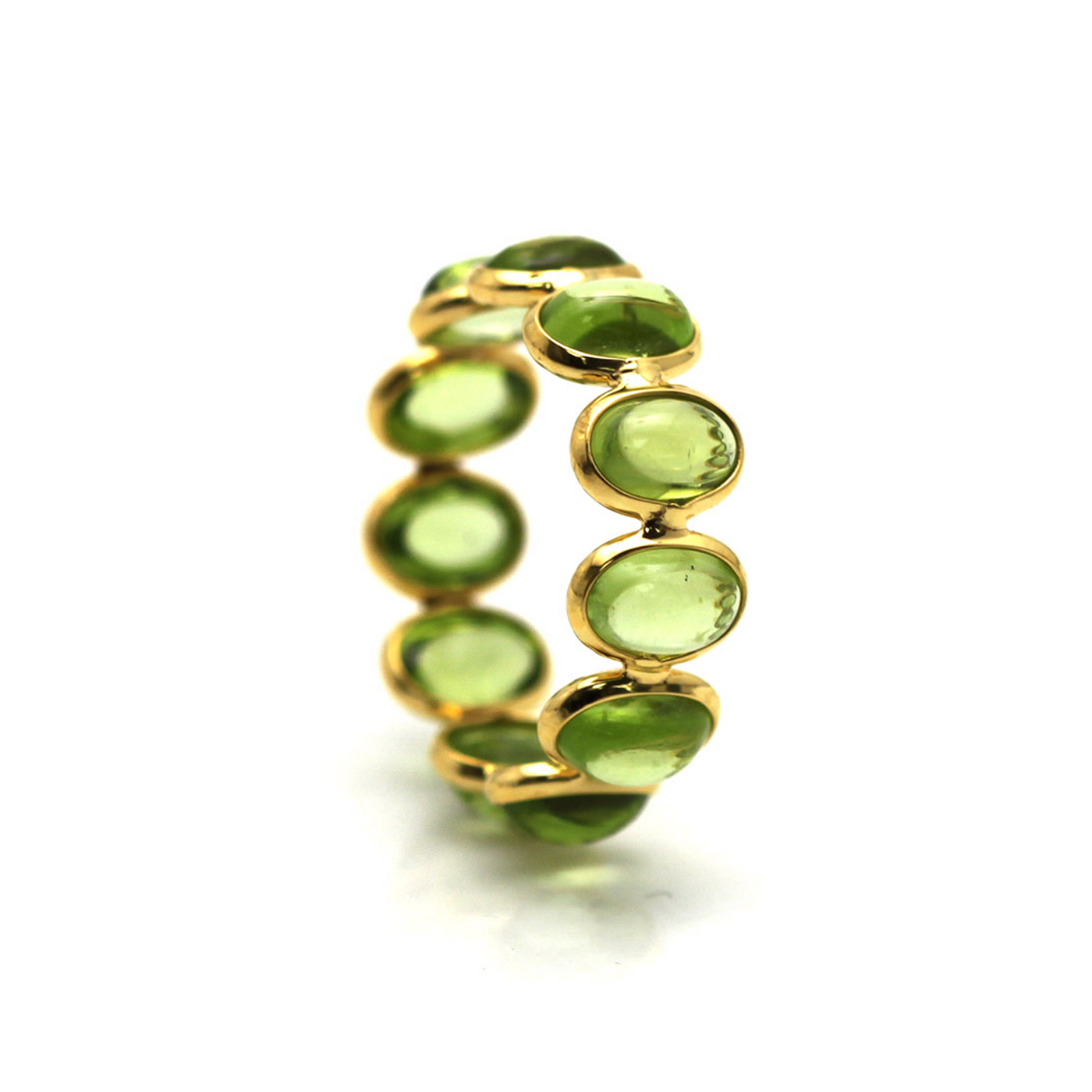 Gemstone Oval Ring In 18K Yellow Gold