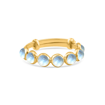 Gemstone Round Ring In 18K Yellow Gold