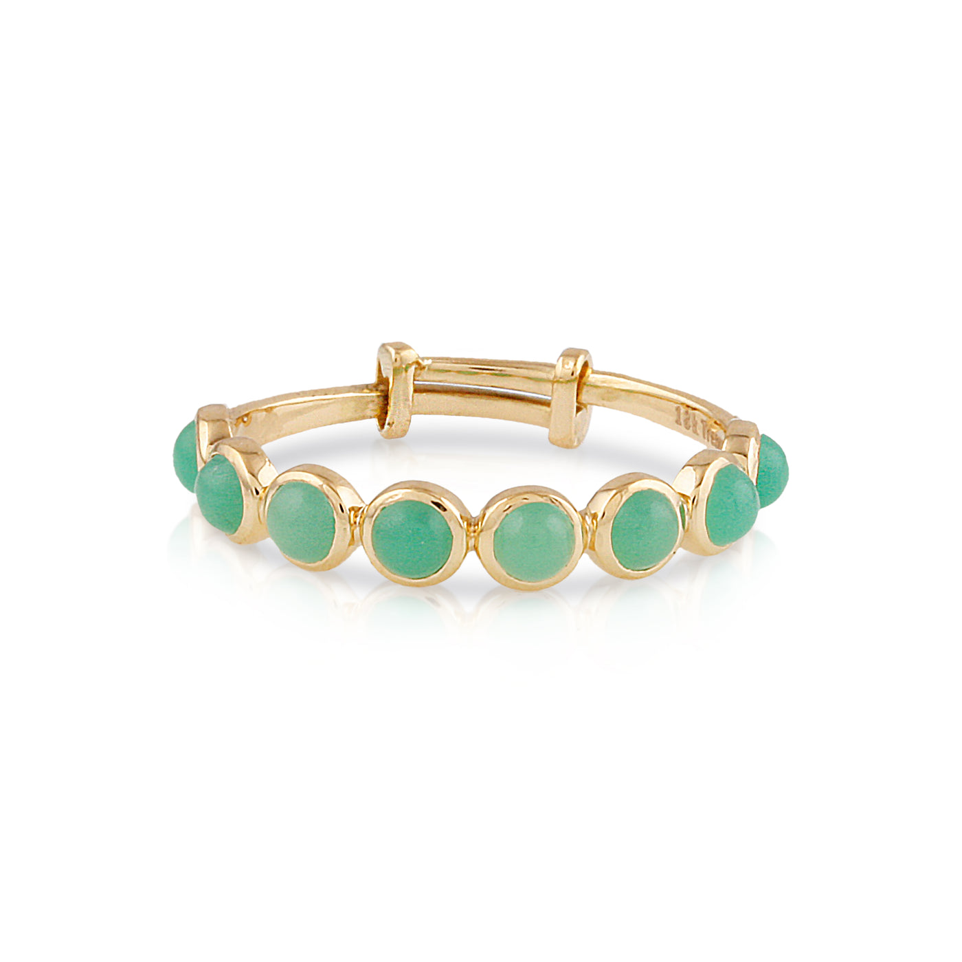 Gemstone Round Ring In 18K Yellow Gold