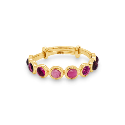 Gemstone Round Ring In 18K Yellow Gold