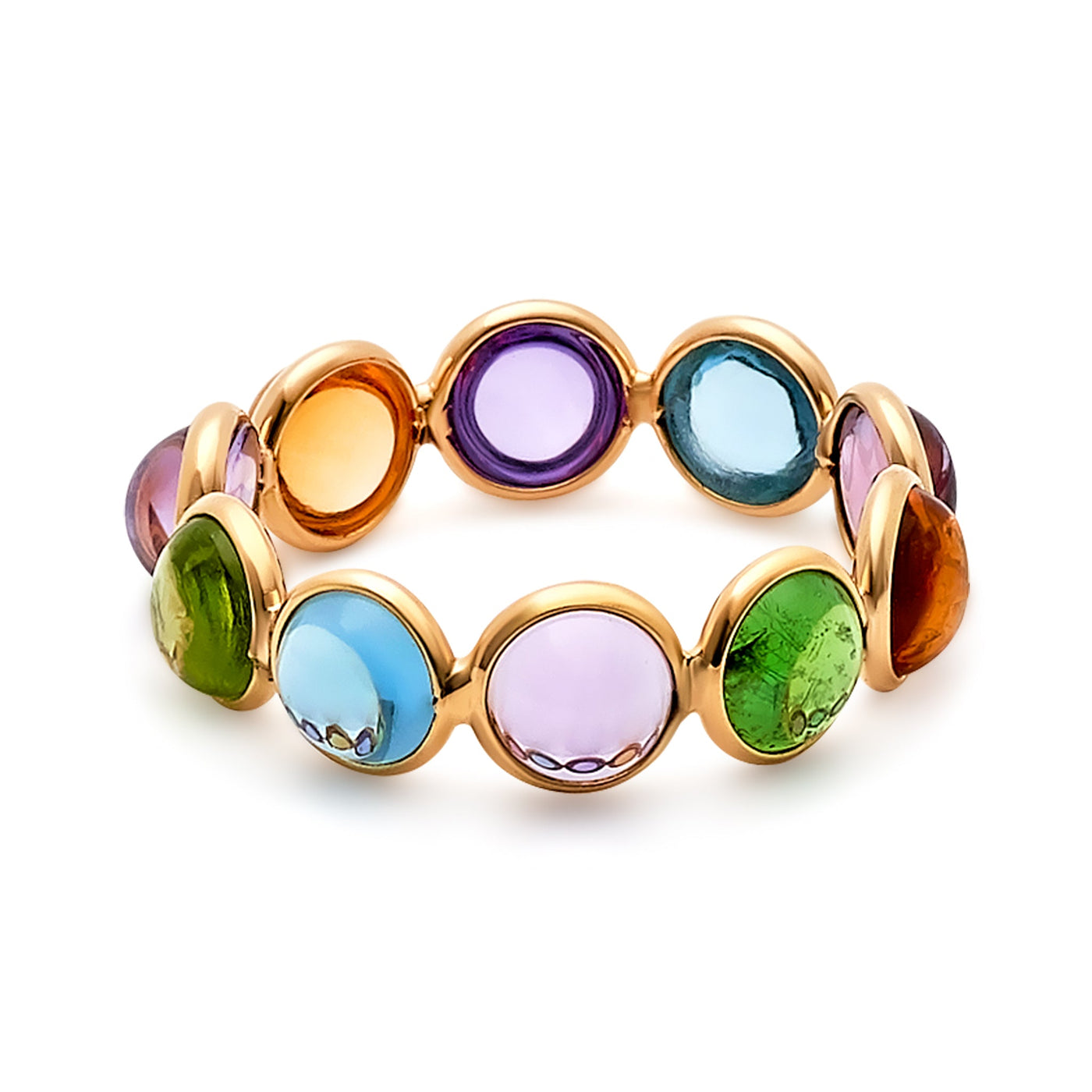 18K Yellow Gold Multicolor Eternity Ring by Tresor Collection