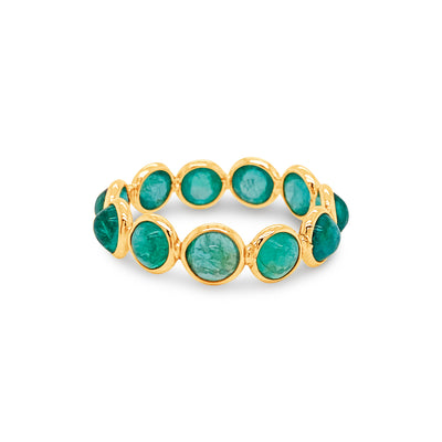 Gemstone Round Ring In 18K Yellow Gold