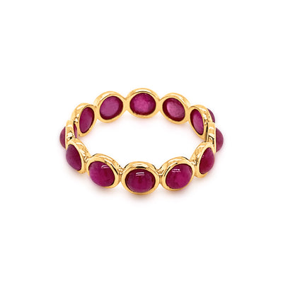 Gemstone Round Ring In 18K Yellow Gold