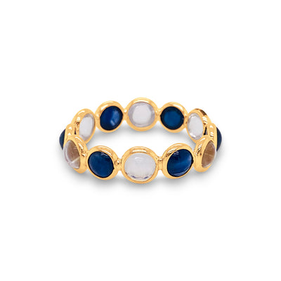 Gemstone Round Ring In 18K Yellow Gold