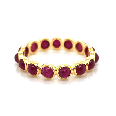 Gemstone Round Ring In 18K Yellow Gold