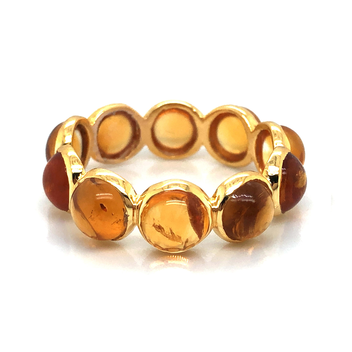 Gemstone Round Ring In 18K Yellow Gold - Tresor Collection