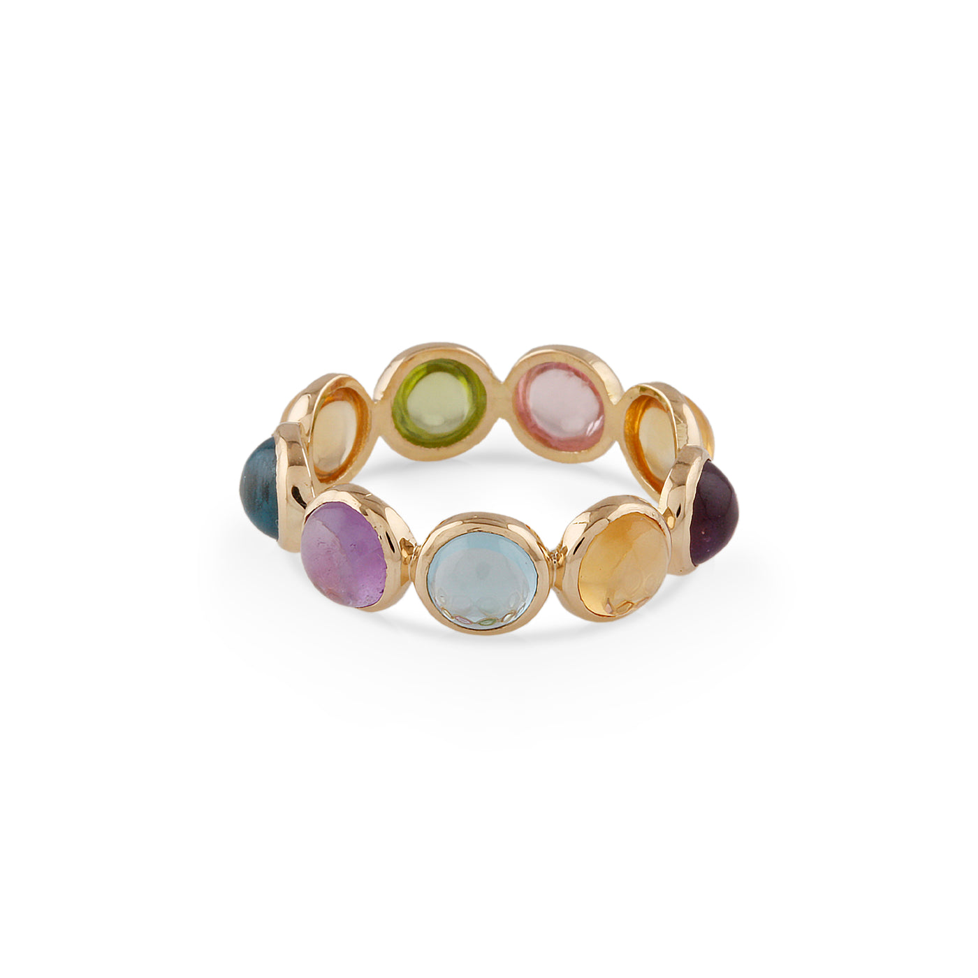Gemstone Round Ring In 18K Yellow Gold - Tresor Collection