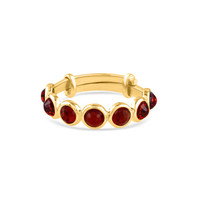 Gemstone Round Ring In 18K Yellow Gold