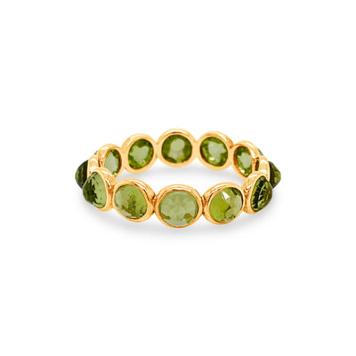 Gemstone Round Ring In 18K Yellow Gold